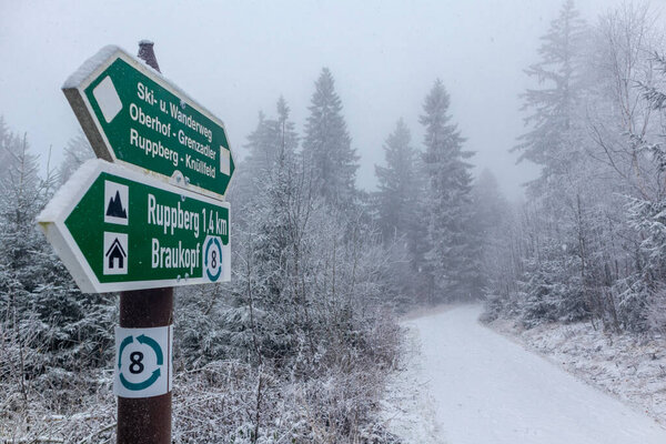 Winter hike on the Ruppberg through the snowy Thuringian Forest - Thuringia