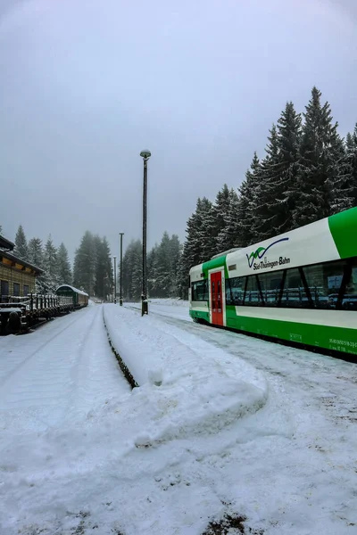 Hermoso Paisaje Invernal Las Alturas Del Bosque Turingia Cerca Schmiedefeld — Foto de Stock