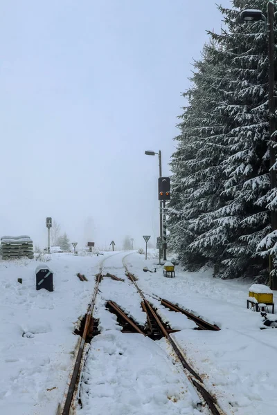 Hermoso Paisaje Invernal Las Alturas Del Bosque Turingia Cerca Schmiedefeld — Foto de Stock