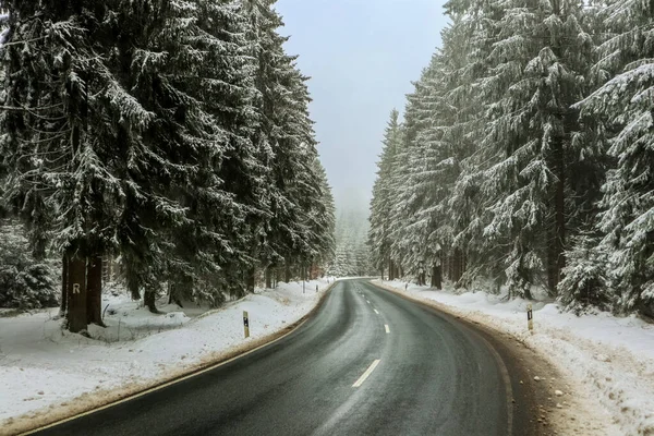 Prachtig Winterlandschap Hoogten Van Het Thüringer Woud Bij Schmiedefeld Thüringen — Stockfoto