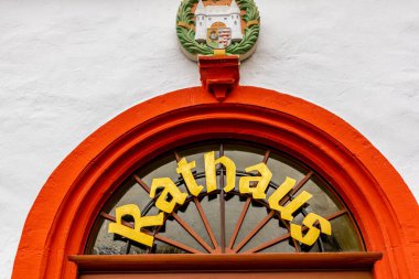 Schmalkalden 'in güzel, yarı keresteli kasabasında bir kış günü- Thüringen