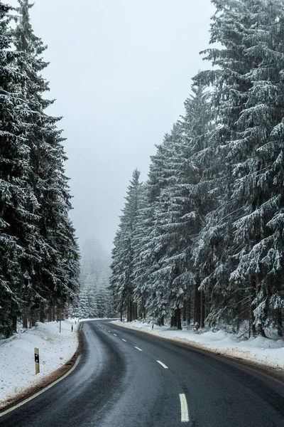 Bela Paisagem Inverno Nas Alturas Floresta Turíngia Perto Schmiedefeld Turíngia — Fotografia de Stock