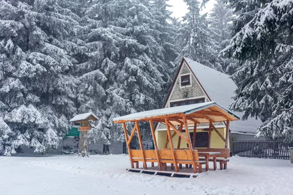 Bela Paisagem Inverno Nas Alturas Floresta Turíngia Perto Floh Seligenthal — Fotografia de Stock