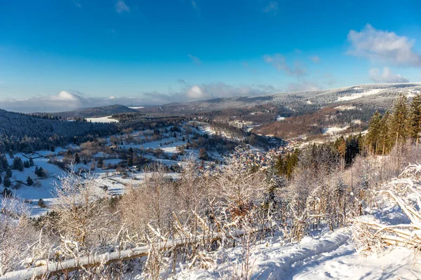 Beautiful Winter Landscape Heights Thuringian Forest Oberschnau Thuringia — Stock Photo, Image