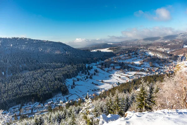 Beautiful Winter Landscape Heights Thuringian Forest Oberschnau Thuringia — Stock Photo, Image