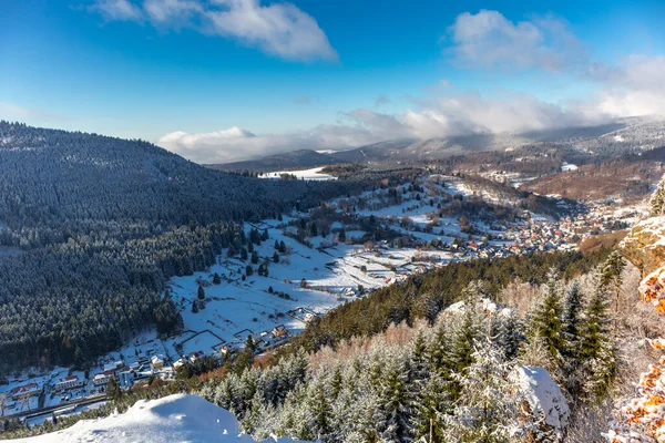 Beautiful Winter Landscape Heights Thuringian Forest Oberschnau Thuringia — Stock Photo, Image