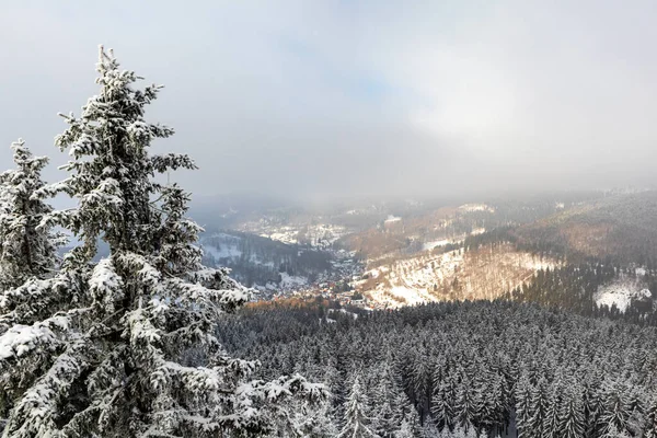 Beautiful Winter Landscape Heights Thuringian Forest Oberschnau Thuringia — Stock Photo, Image