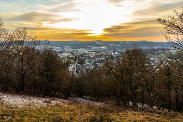 Winterabendspaziergang Durch Das Schöne Abendlicht Von Schmalkalden Thüringen Deutschland — Stockfoto