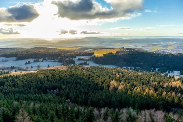 Sunset Hike Rennsteig Steinbach Hallenberg Germany — ストック写真