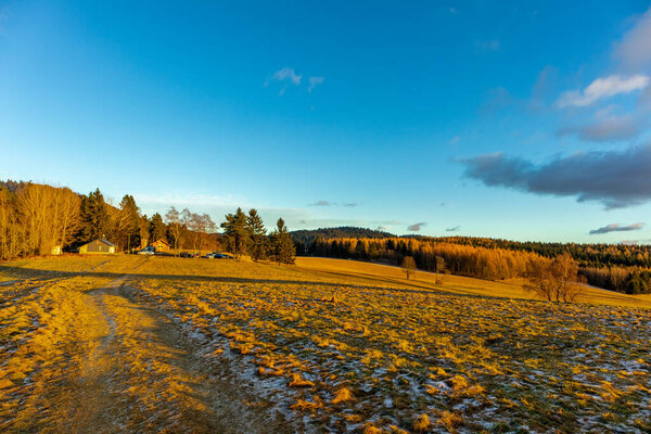 Sunset Hike  along the Rennsteig in the near of Steinbach-Hallenberg - Germany