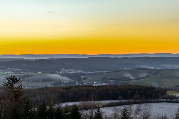 Sunset Hike Rennsteig Steinbach Hallenberg Germany — Fotografia de Stock