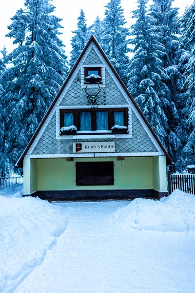 Beautiful Winter Hike Mountain Lake Rennsteig Floh Seligenthal Germany —  Fotos de Stock