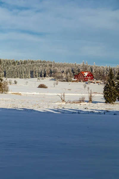 Kolejny Spacer Zimowy Wzdłuż Rennsteig Najpiękniejszym Winterwunderland Niemcy — Zdjęcie stockowe