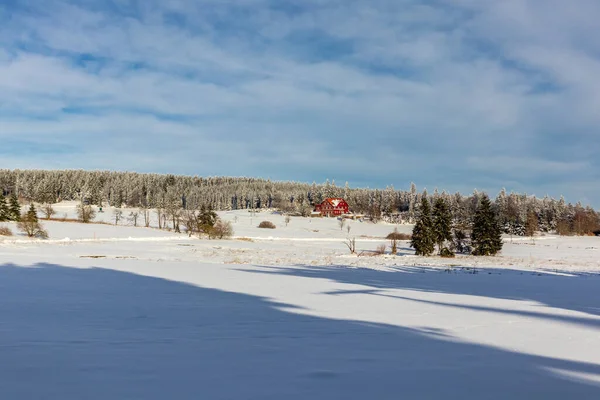 Weer Een Winterwandeling Langs Rennsteig Het Mooiste Winterwunderland Duitsland — Stockfoto