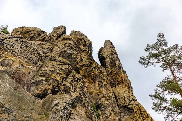 Einem Kalten Wintertag Der Teufelsmauer Den Schönen Harz Erkunden Sachsen — Stockfoto