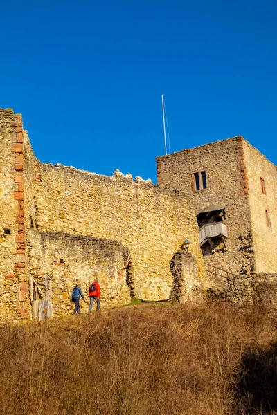 Passeio Primavera Pelas Ruínas Castelo Brandemburgo Belo Vale Werra Lauchroeden — Fotografia de Stock