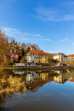 Schmalkalden 'in güzel kasabasında bahar yürüyüşü - Thüringen - Almanya