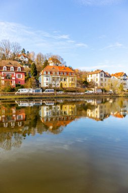 Schmalkalden 'in güzel kasabasında bahar yürüyüşü - Thüringen - Almanya