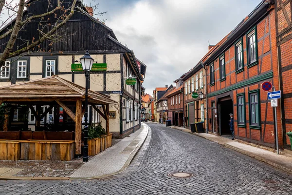 Explorando Bela Cidade Velha Wernigerode Portas Das Montanhas Harz Saxônia — Fotografia de Stock