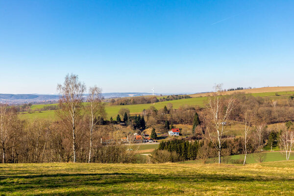 Walk on the Famberg with a view over the Werratal - Thuringia - Germany
