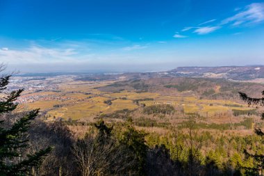 Baden-Wuerttemberg-Almanya 'nın muhteşem Hohenzollern Şatosu' nun etrafında bahar keşfi turu