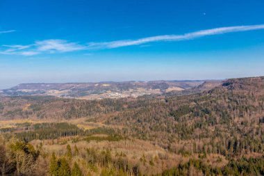 Baden-Wuerttemberg-Almanya 'nın muhteşem Hohenzollern Şatosu' nun etrafında bahar keşfi turu