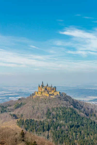 Frühlingserkundungstour Rund Die Prächtige Burg Hohenzollern Baden Württemberg Deutschland — Stockfoto