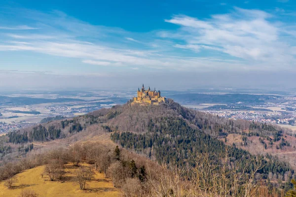 Frühlingserkundungstour Rund Die Prächtige Burg Hohenzollern Baden Württemberg Deutschland — Stockfoto