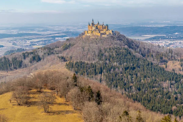 Frühlingserkundungstour Rund Die Prächtige Burg Hohenzollern Baden Württemberg Deutschland — Stockfoto