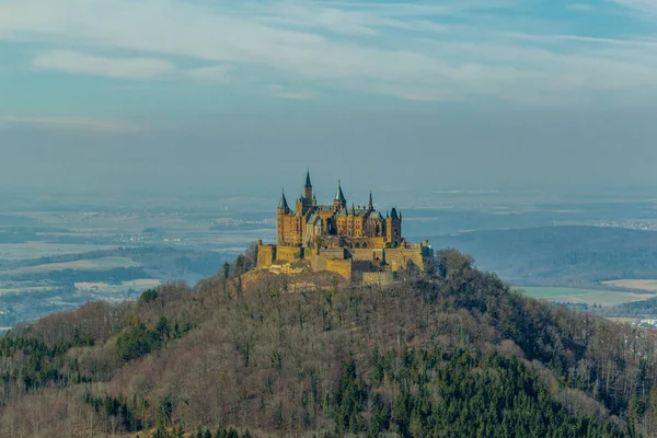 Excursão Descoberta Primavera Redor Magnífico Castelo Hohenzollern Baden Wuerttemberg Alemanha — Fotografia de Stock