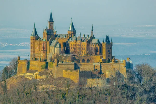 Frühlingserkundungstour Rund Die Prächtige Burg Hohenzollern Baden Württemberg Deutschland — Stockfoto