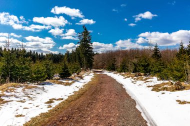 Steinbach-Hallenberg yakınlarındaki Thuringian Ormanı 'ndaki dağ kurtarma kulübesine yürüyün.