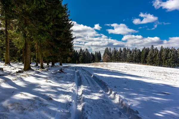 Caminata Cabaña Rescate Montaña Bosque Turingia Cerca Steinbach Hallenberg Alemania —  Fotos de Stock