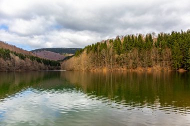 Erle Kapısı 'ndan baraja yürüyün - Thüringen - Almanya