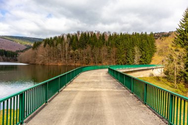 Erle Kapısı 'ndan baraja yürüyün - Thüringen - Almanya