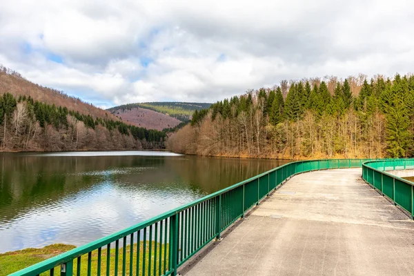 Erle Kapısı 'ndan baraja yürüyün - Thüringen - Almanya