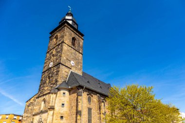 Gotha, Thüringen ve Almanya 'da park manzarasında sıcak bir gün.