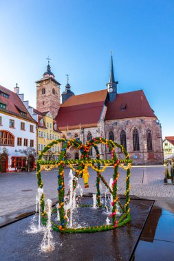 Paskalya 'da eski Schmalkalden kasabasında dolaş - Thüringen - Almanya