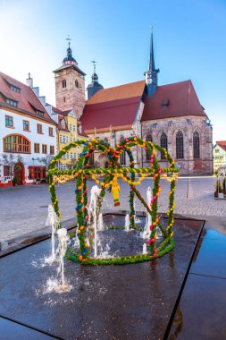 Paskalya 'da eski Schmalkalden kasabasında dolaş - Thüringen - Almanya