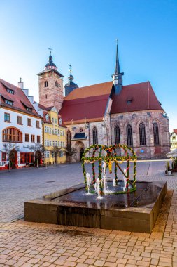 Paskalya 'da eski Schmalkalden kasabasında dolaş - Thüringen - Almanya