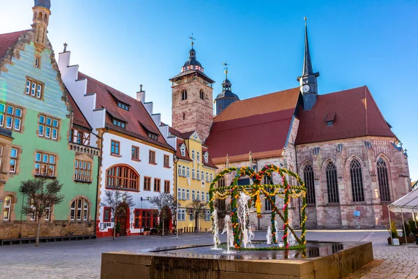 Paskalya 'da eski Schmalkalden kasabasında dolaş - Thüringen - Almanya