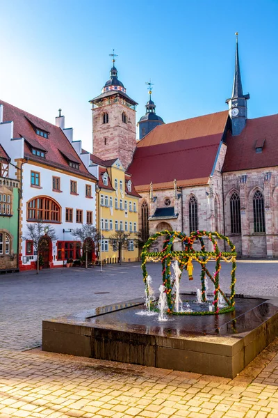Paskalya 'da eski Schmalkalden kasabasında dolaş - Thüringen - Almanya