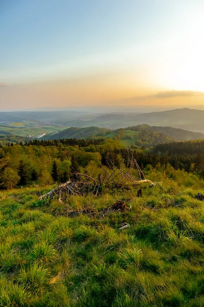 Fantastic Sunset Heights Thuringian Forest Rennsteig Enjoy Beautiful Nature Same — Stockfoto
