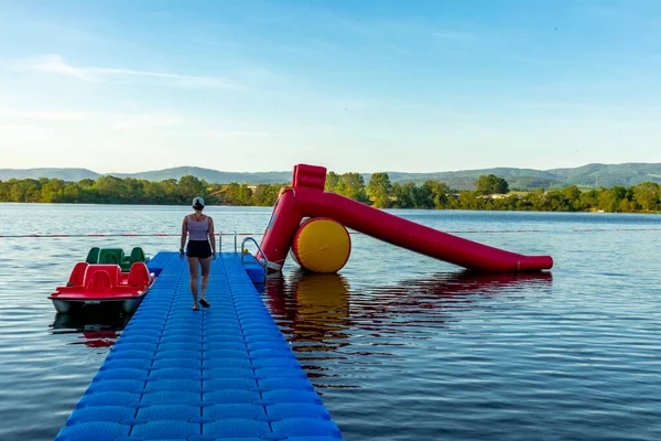 Summer Walk Breitungen Lake Glorious Sunshine Thuringia Germany — Zdjęcie stockowe