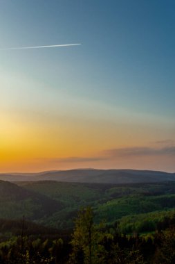 Thüringen Ormanı 'nın tepelerinde, Floh-Seligenthal - Thüringen - Almanya 