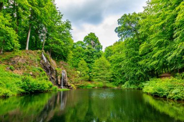 Bad Liebenstein - Thuringia - Almanya yakınlarındaki Altenstein 'daki güzel parkta yaz yürüyüşü.