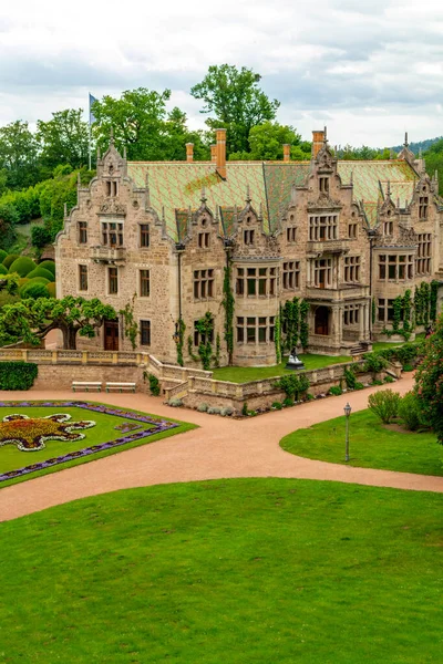 Passeggiata Estiva Nel Bellissimo Parco Altenstein Vicino Bad Liebenstein Turingia — Foto Stock