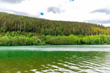 Oberweibach - Thüringen - Almanya yakınlarındaki Leibis-Lichte barajı etrafında yürüyüş