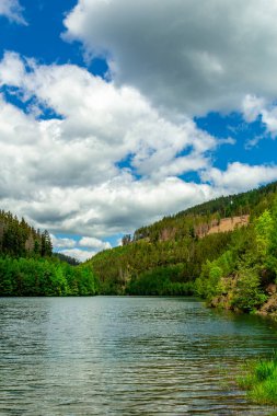 Oberweibach - Thüringen - Almanya yakınlarındaki Leibis-Lichte barajı etrafında yürüyüş