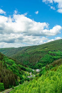 Oberweibach - Thüringen - Almanya yakınlarındaki Leibis-Lichte barajı etrafında yürüyüş